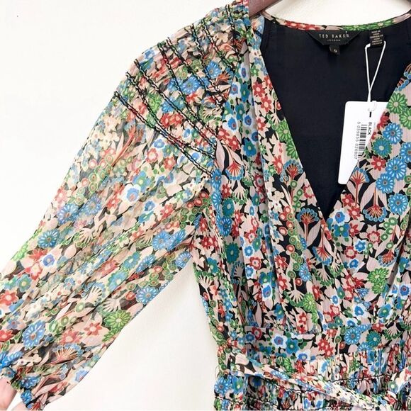 Ted Baker London Tiania Smock Panel Wrap Mini Dress US size 2. - Picture 6 of 10
